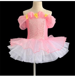 Girls toddlers baby pink turquoise ballet dance dress tutu skirts children puffy skirt toddler professional dance choir singer piano performance clothes princess skirt